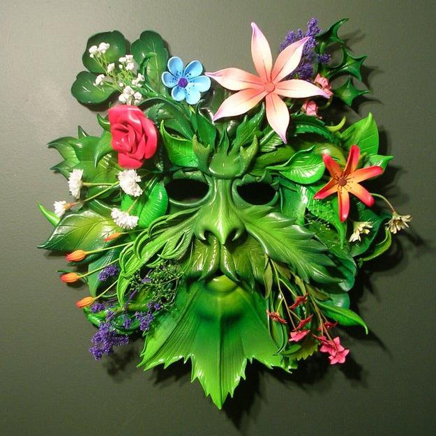 Paper Mache “Green Man” Mask